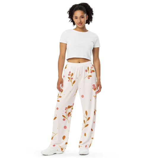 Berries and Leaves Wide-leg Pants - Thrive Attire