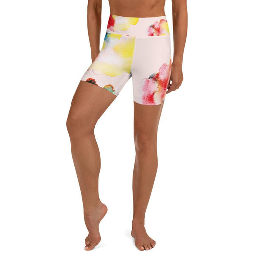 Watercolor Flower Yoga Shorts - Thrive Attire